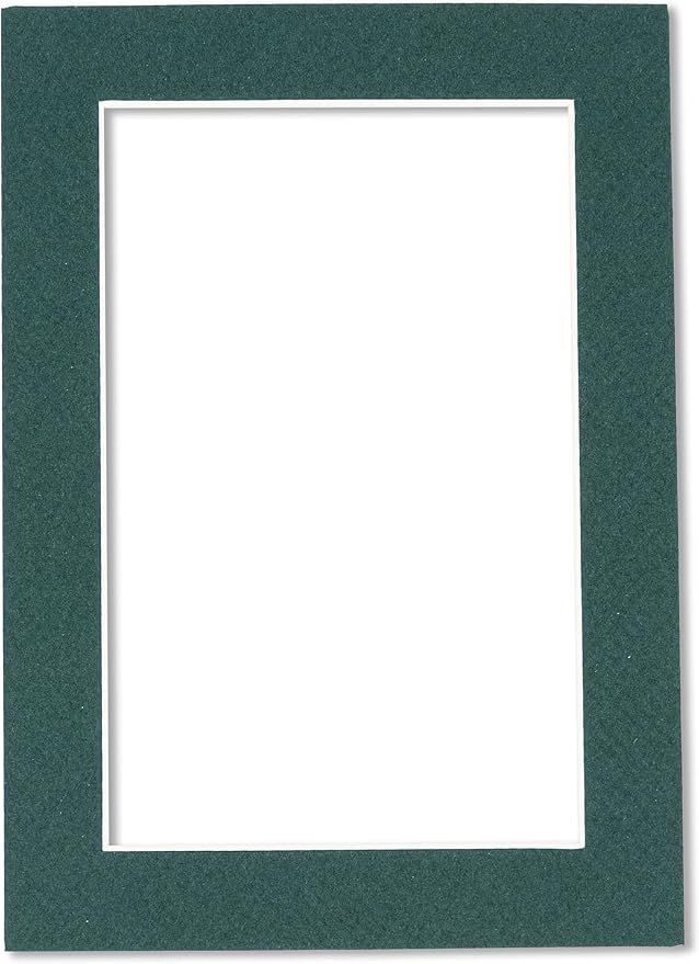 8.5x11 Mat Bevel Cut for 7x9 Photos - Acid Free Forest Green Precut Matboard - For Pictures, Photos, Framing - 4-ply Thickness