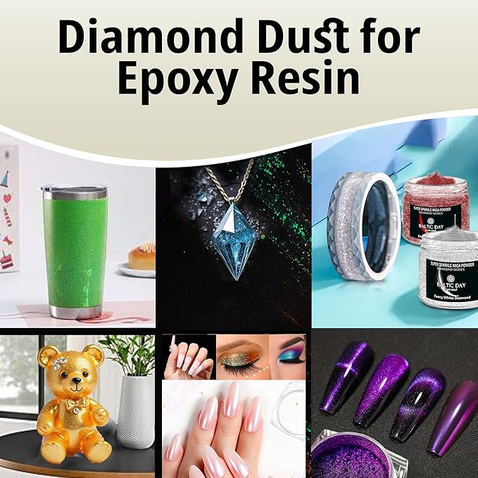 BALTIC DAY - Sparkle Mica Powder [ Diamond Blue Moonlight ] - Blue Glitter Mica Powder - Resin Glitter for Epoxy Resin - Diamond Dust for Crafts
