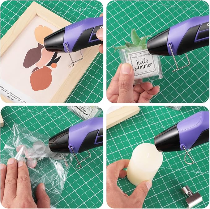 Gyfent Heat Gun with 100Pcs Solder Seal Wire Connectors & 200Pcs Heat Shrink Tubing, 662°F/752°F(350°C/400°C) 350W 2-Temp Mini Heat Gun with 5Ft Power Cord for Crafting Shrink Tubing Embossing DIY