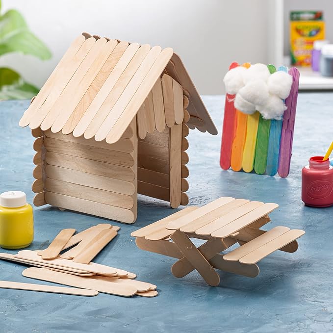 Comfy Package [Case of 6,000] Jumbo 6 Inch Wooden Multi-Purpose Popsicle Sticks, Craft Sticks for ICES, Ice Cream, Waxing, Tongue Depressor Wood Sticks
