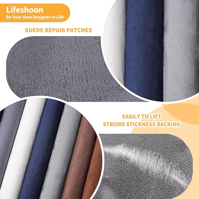 Fabric Repair Patches, 35X79 Inch Self-Adhesive Suede Patches Tape Durable, DIY Large Fabric Repair for Sofa, Couches, Furniture, Chair, Clothing （35X79 Inch, Black）