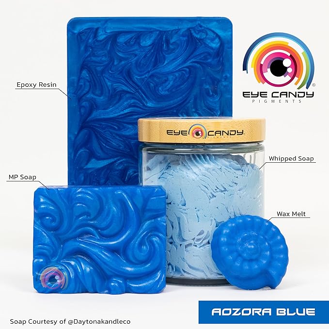 Eye Candy Pigments Premium Blue Mica Powder - Aozora Blue (50gr) - for Epoxy, Resin, Soap, Paint, Woodworking, Acrylic Pouring, Bath Bombs, Fishing Lures - DIY Arts and Crafts Additive
