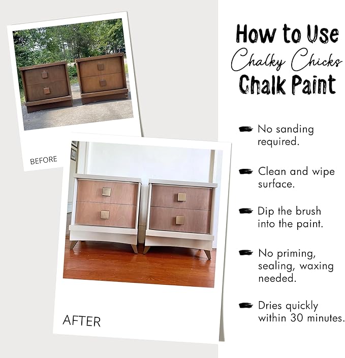 Chalky Chicks All-in-One Chalk Paint for Furniture or Cabinet - 4Fl Oz - Matte Finish Cancun Blue (Light Blue) for Metal, Wood Furniture Paint - No Sanding All-in-One for Home Decor & Crafts, USA Made