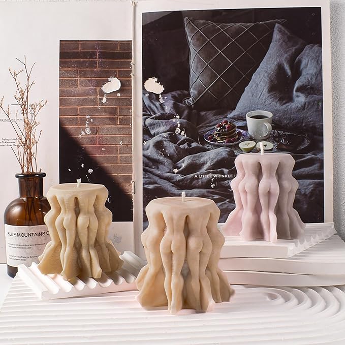 Cylinder Wave Rotation Body Soap Resin Casting Resin Making Molds Silicone Mold for Candle Home Decorate 3D Animal Mold Candle Making Mold