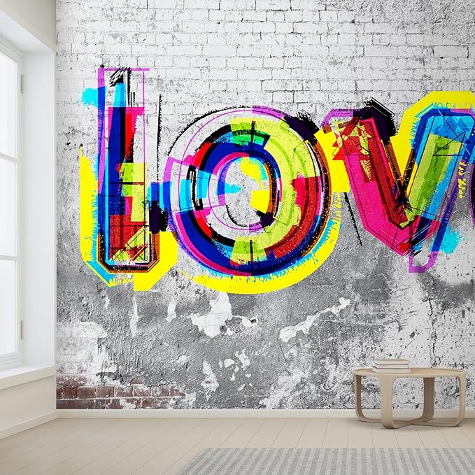 wall26 Colorful Graffiti Large Wall Mural, Removable Peel and Stick Wallpaper, Home Decor - 120x120 inches