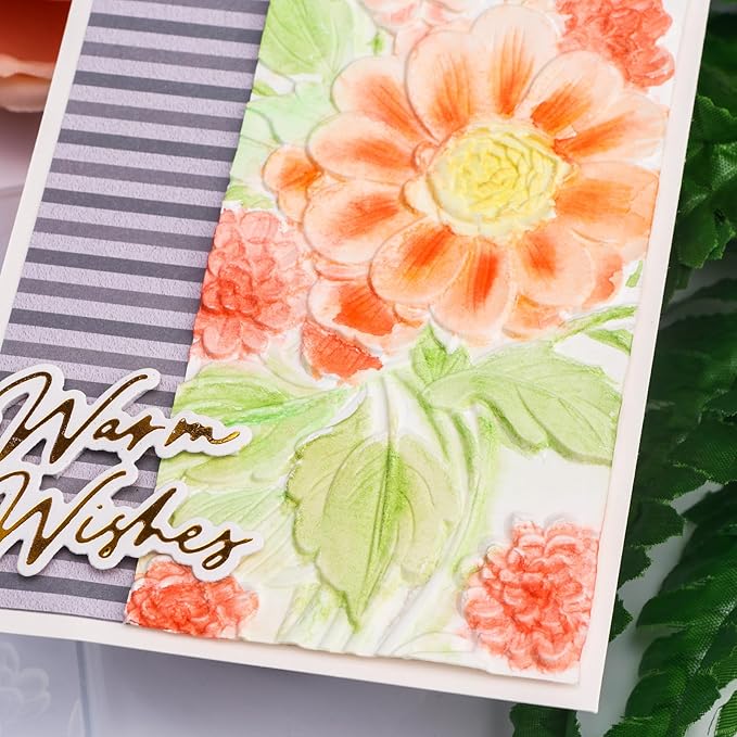 BAOFALI 3D Embossing Folder for Card Making Texture Fades Blossom Bloom Floral Plastic Embossing Folder Template for DIY Scrapbooking Paper Card Making Paper Card Embossing Stencil