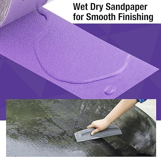 2000 Grit PSA Purple Film Ceramic Sandpaper Roll, 2-3/4" Wide Continuous 20 Yard Longboard Sanding Roll Wet Dry Sanding Blocks Self Adhesive Sticky Back Sanding Sheets for Woodworking Automotive