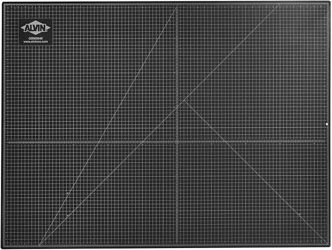 ALVIN GBM Self-Healing Cutting Mat 36 x 48 inch | Double-Sided Green/Black | 5-Layer Gridded Surface for Arts, Crafts and Sewing - Model GBM3648