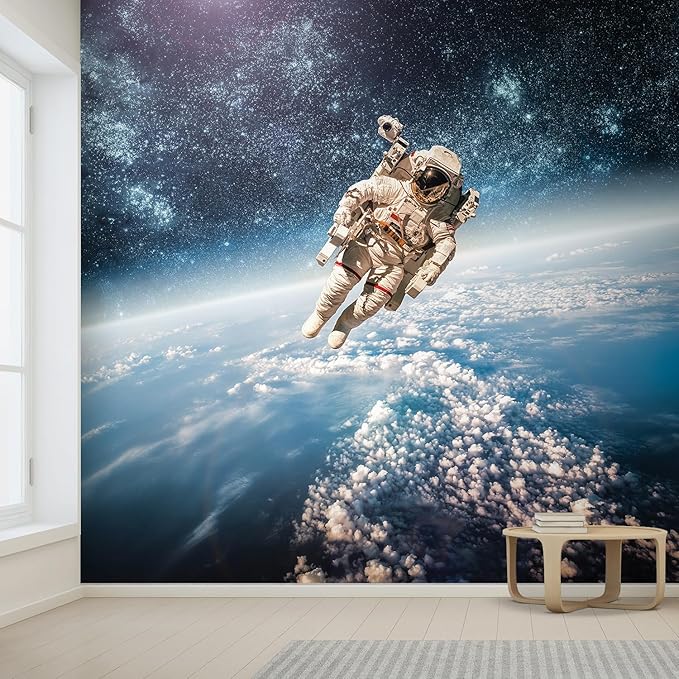 wall26 an Astronaut Floating About Planet EarthWall Mural, Removable Sticker, Home Decor - 132x192 inches