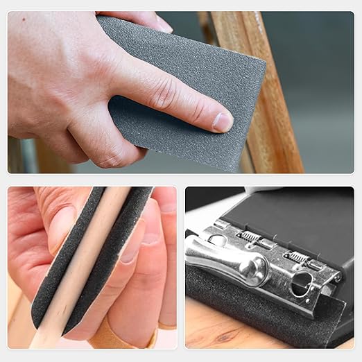 KENDO 24PCS Sand Paper Variety Pack Sandpaper 12 Grits Assorted for Wood Furniture Finishing, Metal Sanding and Automotive Polishing, Wet Dry Sandpaper