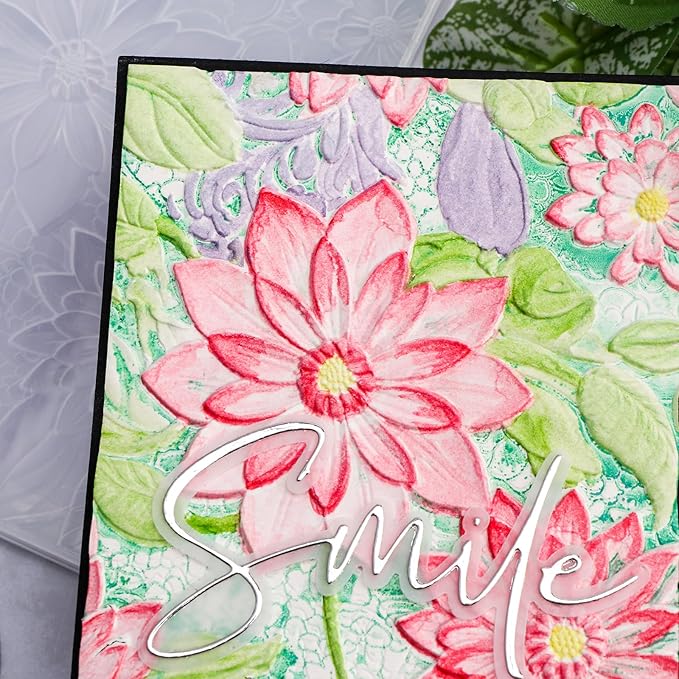 BAOFALI 3D Embossing Folders Lotus for DIY Scrapbooking Photo Album Card Paper Craft Decoration for Card Making,Embossing Template Paper Card Embossing Stencil 6.3" L x 4.5" W