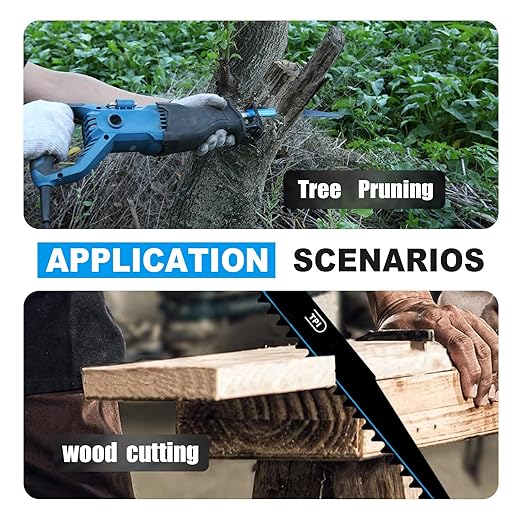 10 Pack 6 inch Reciprocating Saw Blades Set， 3 TPI High Carbon Saw Blades for Wood Cutting ，Saw Blades with Organizer Case (10, 3T/6inch)