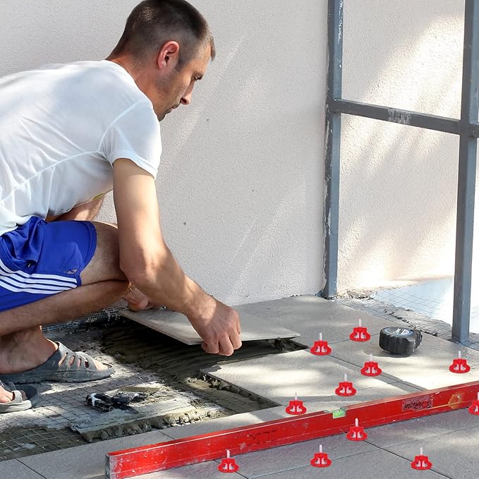 Professional Tile Leveling System Kit，Anti-Loosening Spacers/Wall, Bathroom Tiling - 1/32" Precision Alignment & Grout Spacing Tools(2000base, 1/32)