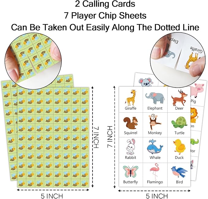 Jungle Animal Party Bingo Game Cards(24 Players), Gender Reveal Themed Bingo Card for Family Friend Adult, Large Group Holiday Neutral Gender Reveal Party Activity Favor Decoration Supplies -010