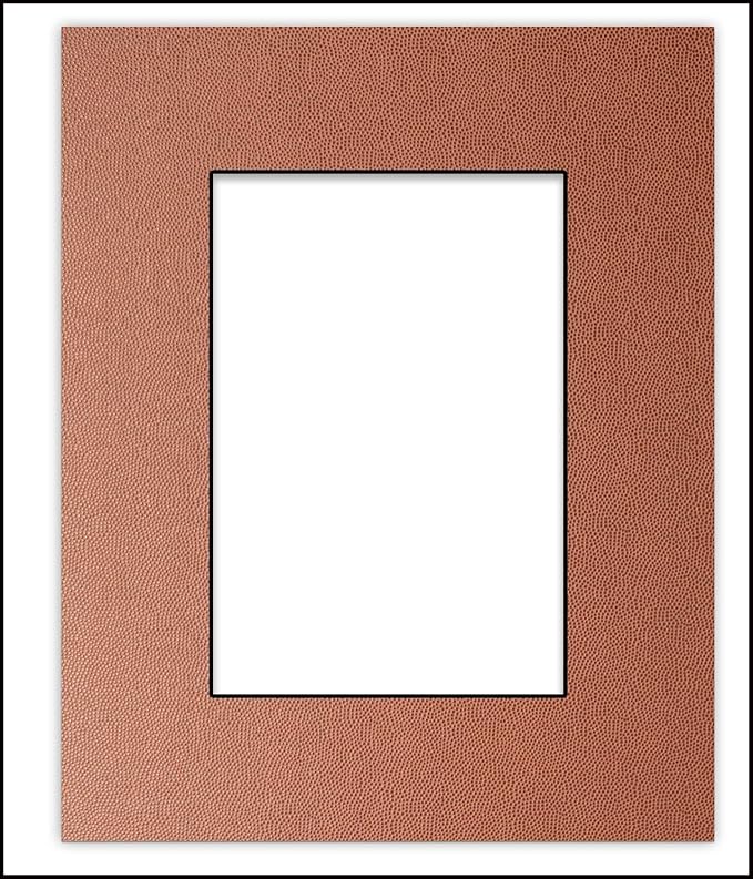 Pack of TEN 8x10 Mats Bevel Cut for 5x8 Photos - Acid Free Football Texture Precut Matboards For Pictures, Photos, Framing - 4-ply Thickness