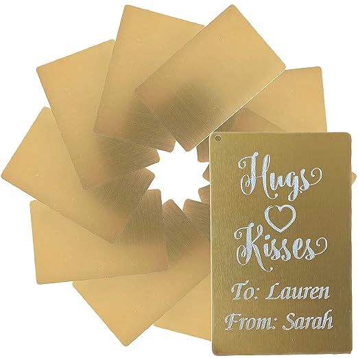 Metal Engraving Blanks for Etching w/Silhouette Cameo 4 Pro Plus, Brother Scan and Cut, Maker, Explore Air 2 or Laser Engraving Blanks - Anodized Aluminum Sheet Metal & Plates for Crafting- 10 Pack