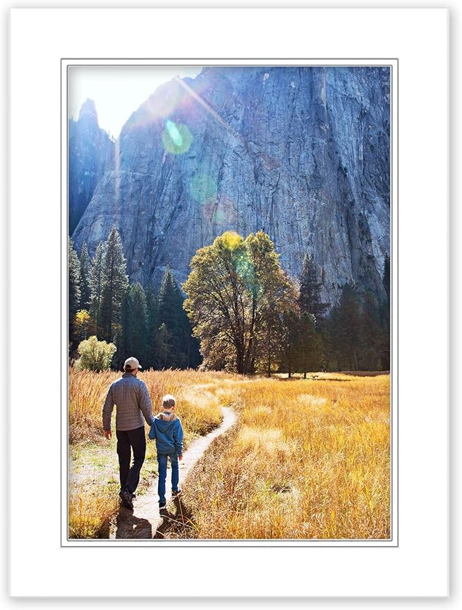 12x16 Mat for 8.5x11 Photo - Precut White on White Double Mat Picture Matboard for Frames Measuring 12 x 16 Inches - Bevel Cut Matte to Display Art Measuring 8.5 x 11 Inches - Acid Free ONE MAT