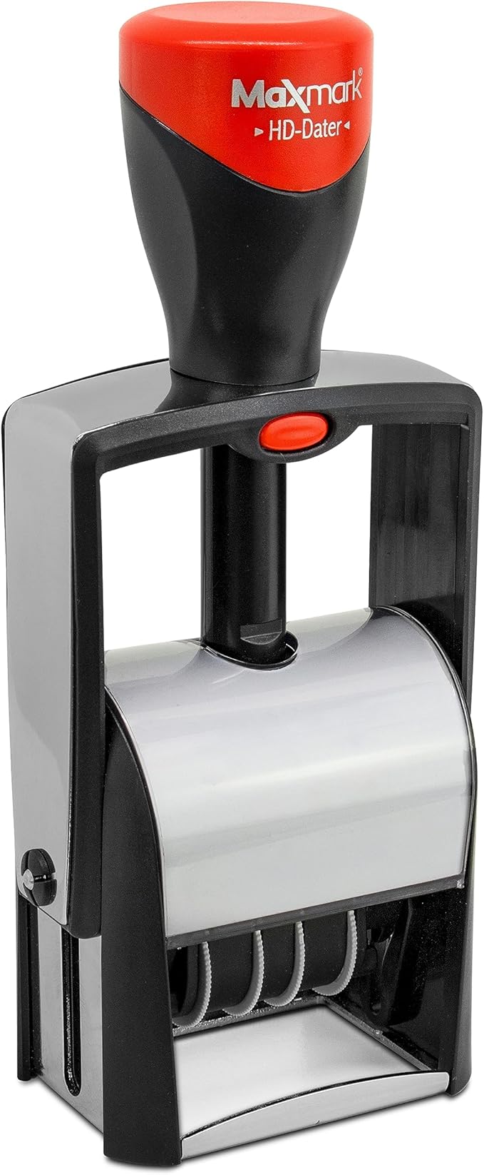 MaxMark Heavy Duty Self Inking Date Stamp with Phrase Completed - 2 Color Blue/Red Ink