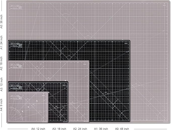 Elan Cutting Mat A4 Black & Taupe, Self Healing Cutting Mat 9x12 Inch, 5-Ply Craft Board Black, Hobby Board for Crafts 9x12 Inch