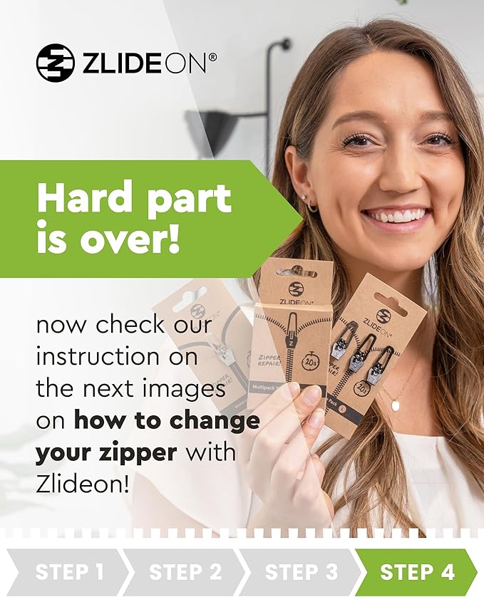 ZlideOn Zipper Pull Replacement - 3pcs, Black, Large - Instant Zipper Replacement Slider Multipack