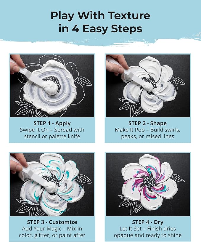 The Crafter's Workshop Modeling Paste for Textured Art - Dimensional Paste for Stenciling, Acrylic Painting - White - Boutique Quality, 8 oz Ja