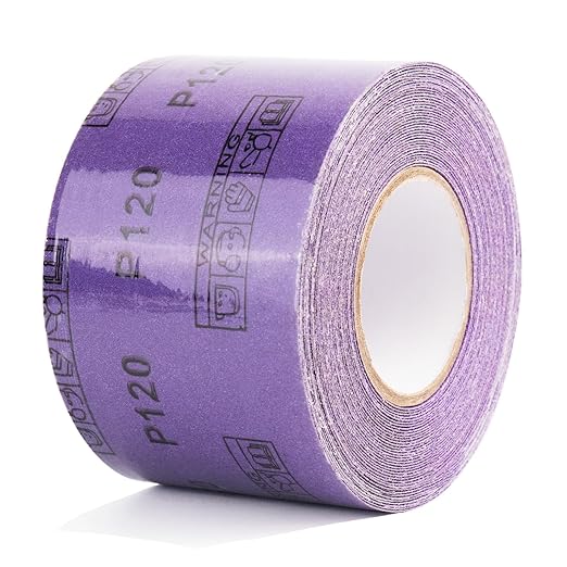 220 Grit PSA Purple Film Ceramic Sandpaper Roll, 2-3/4" Wide Continuous 20 Yard Longboard Sanding Roll Wet Dry Sanding Blocks Self Adhesive Sticky Back Sanding Sheets for Woodworking Automotive