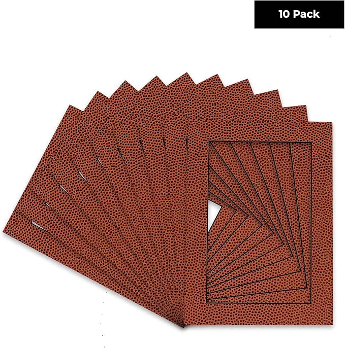 Pack of TEN 11x14 Mats Bevel Cut for 8.5x11 Photos - Acid Free Football Texture Precut Matboards For Pictures, Photos, Framing - 4-ply Thickness