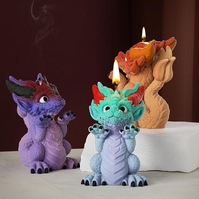 Dragon Soap & Resin Casting Molds - Animal & Candle Making Silicone Molds for Home Decor
