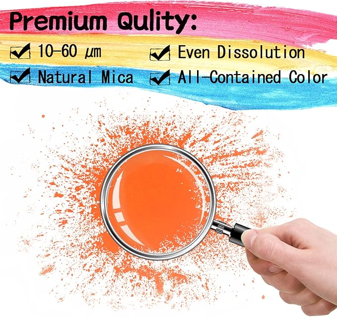 Orange Mica Powder - 60g Mica Powder for Epoxy Resin - Pearl Pigment Powder Dye for Resin/Eye Shadow/Soap Making/Nails/Bath Bombs etc.