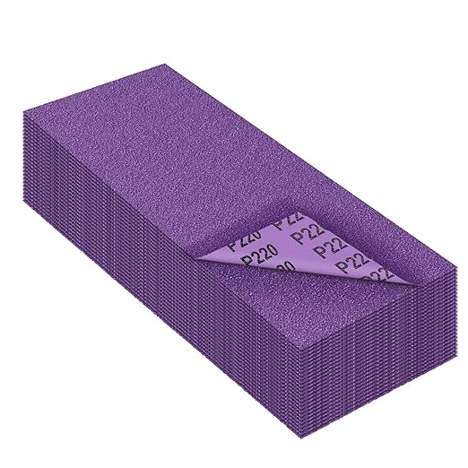 Sandpaper 220 Grit,Wet Dry Sanding Sheets,High Performance Ceramic Abrasive Sand Paper for Wood Furniture Finishing,Metal Grinding,Automotive Polishing,9 x 3.6 Inch,25-Pack
