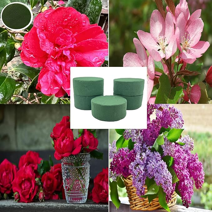 5 Pcs Floral Foam, Dry Wet Floral Foam Bricks Round for Artificial Flowers, 6.3 Inch