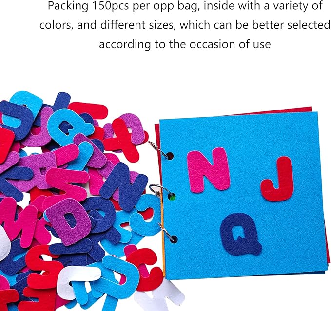Letter Stickers, Felt Stickers for Kids, Felt Letters for Crafts, Craft Supplies for Scrapbooking 140pcs 1.58" Size