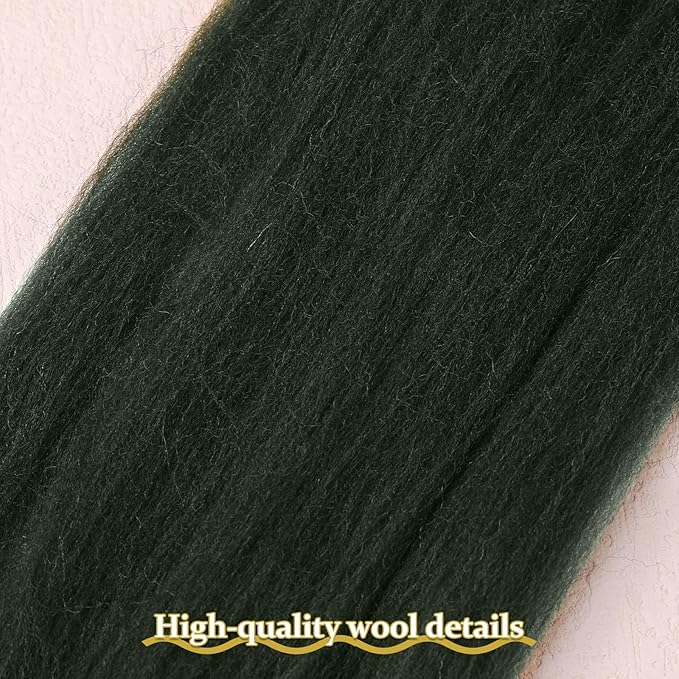 QMNNMA 14.1oz Wool Roving Yarn, Fiber Roving Wool Top, Felting Supplies, Chunky Yarn, Handmade Carded Core Wool for Wet Felting DIY Hand Spinning