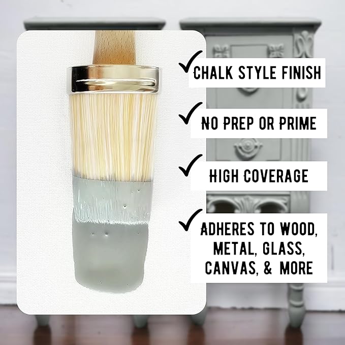 Daydream Apothecary Premium Chalk Style Paint for Furniture, Home Décor, Wood, DIY Interior Projects, Quick Dry, No Prep or Prime Needed, Matte Light Grey - 16oz
