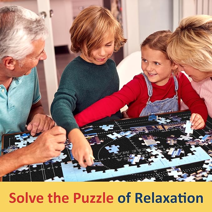 Puzzle Mat Roll Up Puzzles Board for Jigsaw Up to 2000, 1500, 1000, 500 Pieces Large Portable Table Saver Mats Puzzle Keeper Cover with Sorter Trays Storage Bag Kit Holder Organizer Pad for Adults