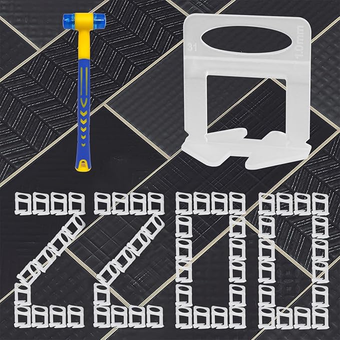 2200 Pcs Tile Leveling System Clips 1/32" (1.0mm) for Ceramic Tile and Stone Installation - DIY Tile Leveler Spacers Kit for Perfect Alignment(2200, 1/32)