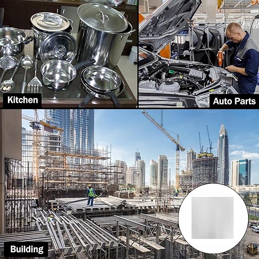 304 Stainless Steel Sheets Metal 12" x 12" x 1/64" (0.02") Inch 304 Stainless Steel Plates 0.50MM Stainless Steel Shim Plates Metal Sheets for Crafting, DIY, Kitchen Stovetop, Snow Frosted Surface