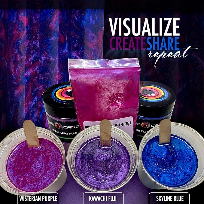 Eye Candy Pigments Premium Purple Mica Powder - Kawachi Fuji (25gr) - for Epoxy, Resin, Soap, Paint, Woodworking, Acrylic Pouring, Bath Bombs, Fishing Lures - DIY Arts and Crafts Additive