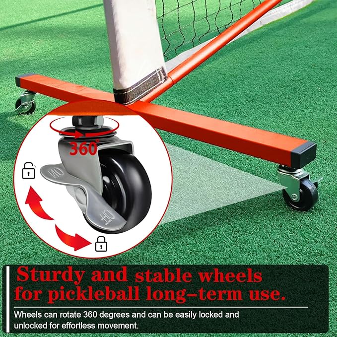Zdgao Pickleball Set with Net for Driveway, 22 FT Regulation Size Pickle Ball Net Set with Pickleballs, Court Markers and Carry Bag, Steady Metal Frame for Outdoor, Indoor Court