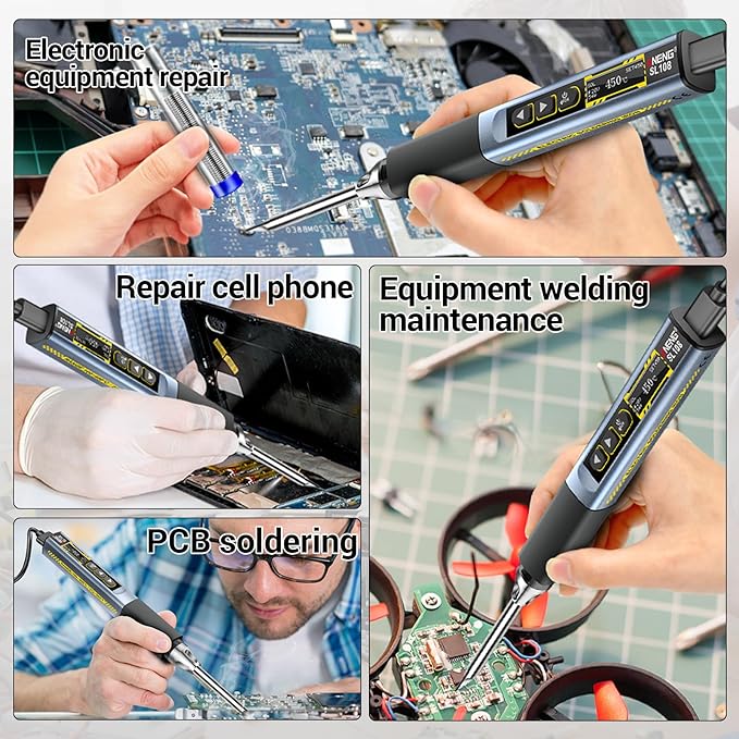 Soldering Iron Kit, Portable Corded Soldering Iron 95W 3S Fast Heating 212-842℉, Pre-set 3 Groups Temperature Portable Welding Tools for Metal Electric Repairs DIY (SL108)