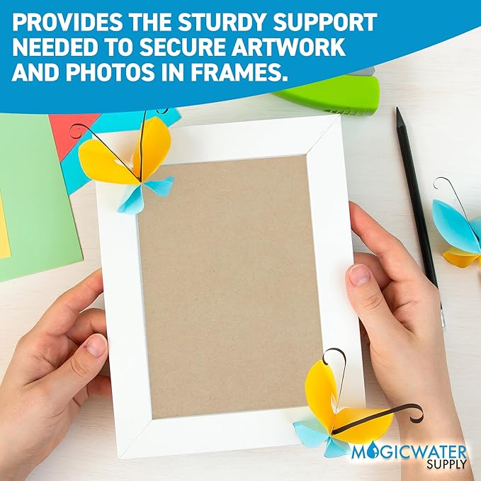 MagicWater Chipboard Sheet for DIY Projects - 8.5x11 Inch - 100 Pack - 0.050 Inch Thick - Heavy Duty Kraft Paperboard, Ideal for Scrapbooking, Books, Picture Frame Backing, Arts Project & Crafts