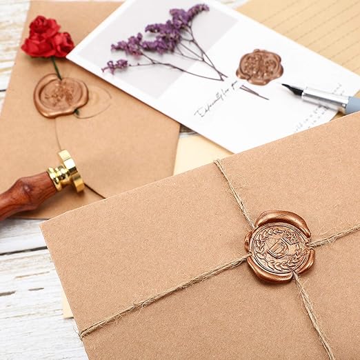Nuanchu 15 Pcs Glue Gun Sealing Wax Sticks Retro Vintage Wax Sticks for Seal Stamp and Letter for Wedding Invitations Card Envelope Christmas Holiday Gift Ideas(Red Copper)