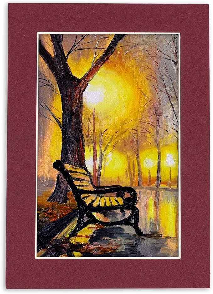 5x7 Mat for 8.5x11 Frame - Precut Mat Board Acid-Free Show Kit with Backing Board, and Clear Bags Maroon 5x7 Photo Matte Made to Fit a 8.5x11 Picture Frame Matboard for Framing, Pack of 1 Mat