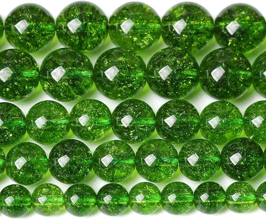 4MM Green Peridot Crystal Quartz Beads Natural Gemstone Beads Round Loose Beads for Jewelry and Bracelets Making 180pcs 2 Strands 32"