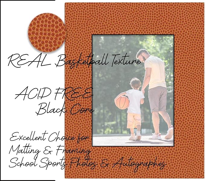 8x10 Mat Bevel Cut for 5x8 Photos - Acid Free Basketball Texture Precut Matboard - For Pictures, Photos, Framing - 4-ply Thickness