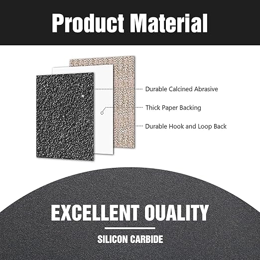 100 Pcs 5 inch Wet Dry Sanding Discs Grit 400 Hook and Loop 8 Hole Silicon Carbide Orbital Sander Sandpaper
