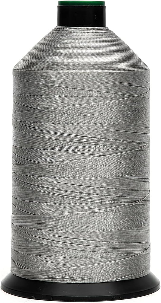 Extra Strong Bonded Nylon Thread #69 Tex70 – 16 OZ, 6000yds, Versatile Stitching Solution for Leather, Upholstery, Canvas Repair and More (Light Gray)