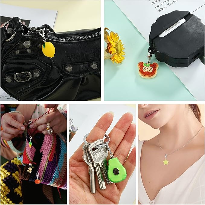 BEEFLYING 11Pcs Fruit Stitch Marker Charms for Crocheting and Knitting,Locking Resin Crochet Knit Stitch Marker Pendant with Lobster Clasp for Knitting Crocheting Accessories