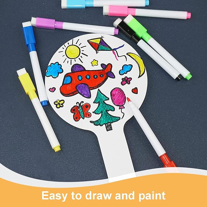 33Pcs Dry Erase Answer Paddles with Markers Thickened Handheld Double Sided Paddles Mini White Boards Small Dry Erase Signs Auction Paddles for Students Classroom Bidding Voting Games