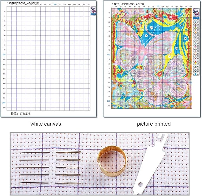 Foxdiviy Stamped Cross Stitch Kits for Beginners Full Range of Cross Stitching 11 CT Printed Cross Stitch Kits for Kids Adults Cross Stitch Patterns Needlepoint Kits-Magic Tree 18x18 inch